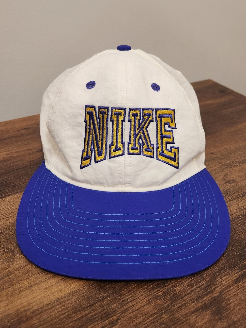 Vintage Nike Snapback - White, Purple, Yellow With Embroideres Logo